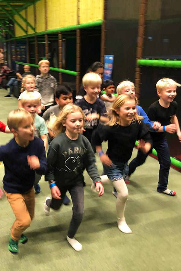 Children running and playing together